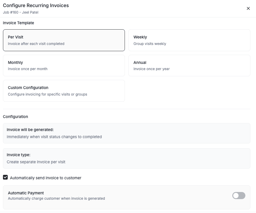 automatically send invoice to customer