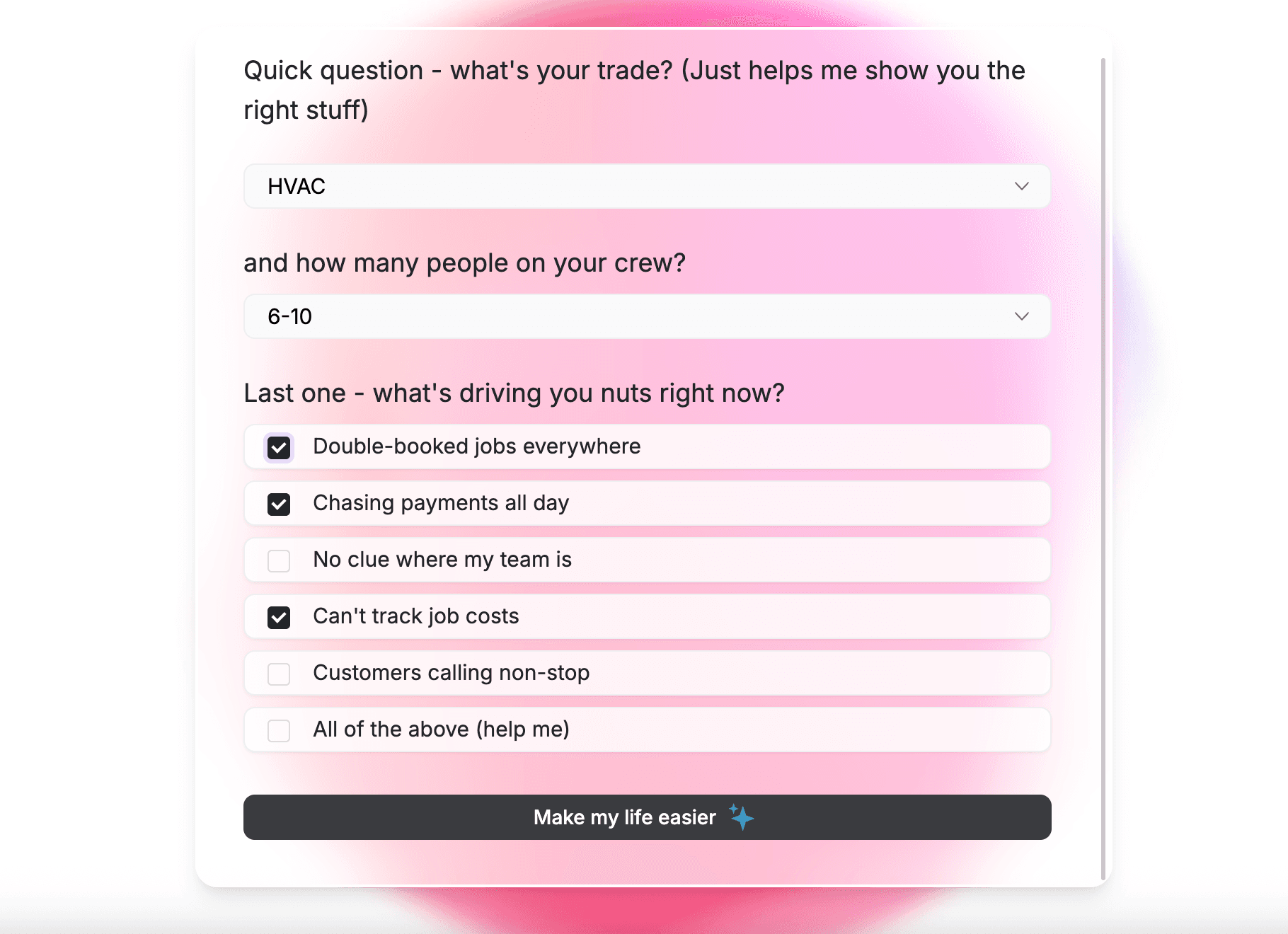 FieldCamp onboarding screen with two setup paths: Business Setup wizard and Explore with Sample Data option
