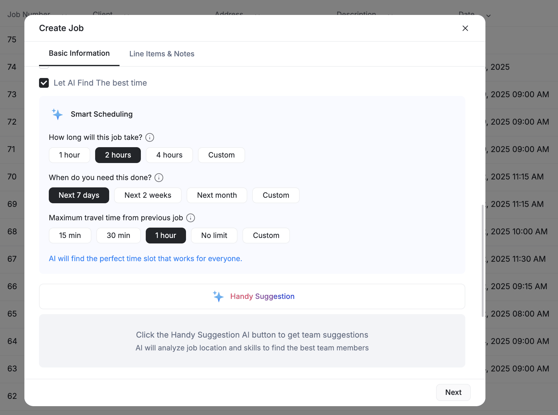 ai scheduling inside fieldcamp
