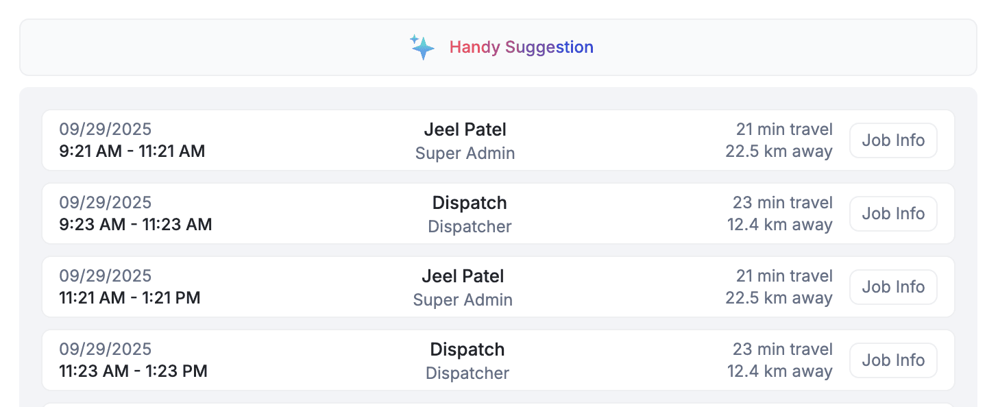 handy ai job scheduling suggestions
