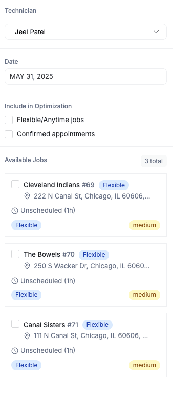 comparing original and optimized routes