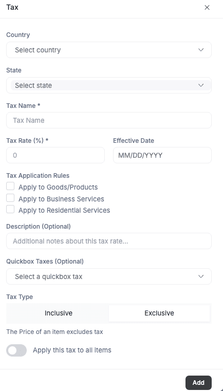 custom tax rates