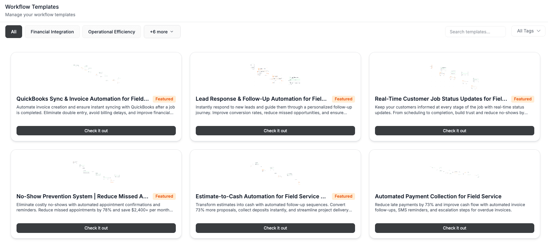 fieldcamp workflow templates